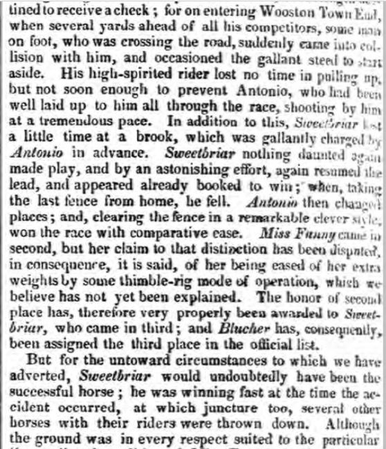 Clitheroe Steeple chase  5-12-1838   C